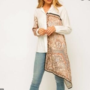 Mystree long sleeve cream like a bandana sheer